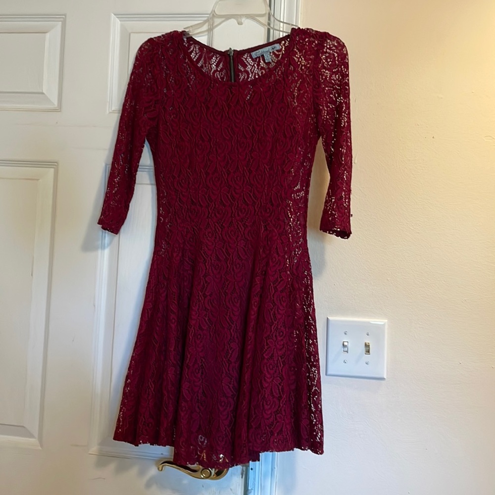 Maroon Long Sleeve Dress